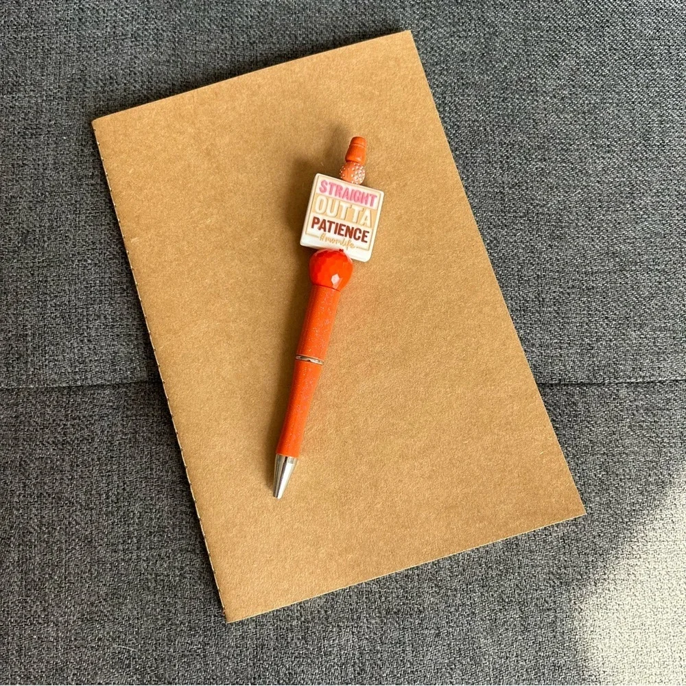 Handcrafted STRAIGHT OUTTA PATIENCE #momlife pen by @illuzion (ORANGE, CREAM)